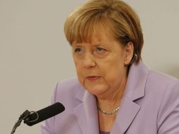Merkel fue cuestionada por el escándalo que rodea a la DFB en una rueda de prensa. EFE / ARCHIVO
