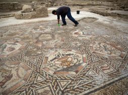 El mosaico contiene animales y formas que en ningún momento aparecen en la Biblia o documentación paralela. AFP / M. Kahana