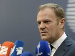 El presidente del Consejo Europeo, Donald Tusk, advierte que el fracaso del plan podría desembocar en otra solución dolorosa. AFP / THIERRYCHARLIER