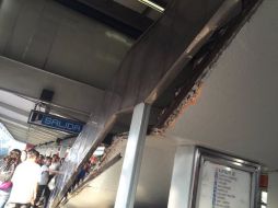 El accidente ocurrió en la estación de la Línea 2, que va de Cuatro Caminos a Taxqueña. TWITTER / @omar_pinac