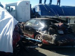 El choque múltiple ocurrió en el kilómetro 7 + 800 del Circuito Exterior Mexiquense, en el sentido a Querétaro. TWITTER / @PoliciaFedMx