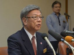 El gobernador de Okinawa asegura que hará todo lo que haga falta por detener la nueva base de Henoko. AFP / Jiji Press