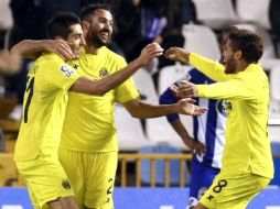En Riazor, el Submarino Amarillo sacó una importante victoria. EFE / Cabalar