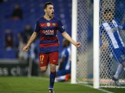 El primer tanto de Munir en el estadio Cornellá-El Prat llegó en el minuto 31. AP / M. Fernandez