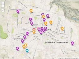 El mapa de Avisora muestra los reportes ciudadanos de todas las categorías ordenados por relevancia. ESPECIAL / www.avisora.mx