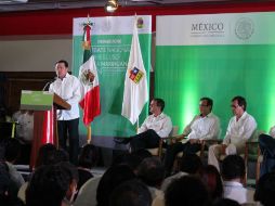 En su discurso, señaló que el gobierno está de acuerdo en mejorar la calidad de vida. NTX / F. Galvez