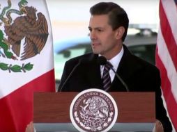 El Mandatario es acompañado por el secretario Jeh Johnson en la inauguración del puente fronterizo Guadalupe-Tornillo. TWITTER / @SCT_mx