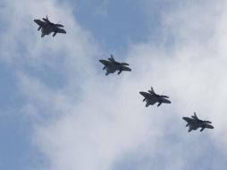 Tras la prueba nuclear de enero, EU envió un bombardero B-25 a Corea del Sur. EFE /