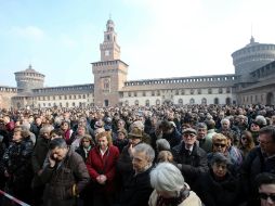 Los actos fúnebres fueron celebrados en el Castillo Sforzesco de Milán. EFE / M. Bazzi