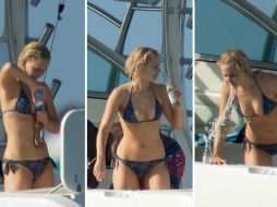 Lawrence se relaja junto a algunos amigos y disfruta de una cerveza. ESPECIAL / TMZ