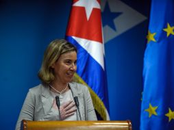 La jefa de la diplomacia europea explicó que la ratificación del acuerdo bilateral representará el fin de la posición común. AFP / Y. Lage