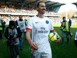Ibrahimovic, que llegó al PSG en 2012, finaliza contrato en junio. AP / T. Camus