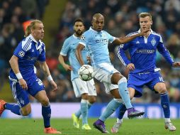 El Manchester City hizo bueno el triunfo logrado en el partido de ida en Ucrania (1-3). EFE / P. Powell