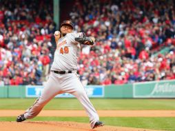 El mexicano Gallardo estuvo durante cinco entradas en las que se fue sin decisión. AFP / M. Meyer