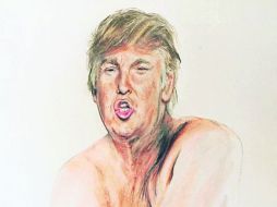 Illma Gore pintó sin ropa a Donald Trump, una obra que le costó la censura en Estados Unidos al considerarla ofensiva. ESPECIAL /