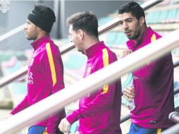 Juntos son dinamita pura. Neymar, Messi y Luis Suárez usarán su magia para mantener al Barcelona en la punta de la Liga. EFE /