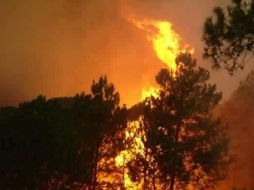 El fuego comezó después de las 19:00 horas de este martes. TWITTER / @webcamsdemexico