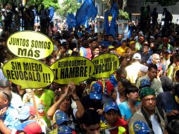 La oposición pretendía manifestarse ante las oficinas del CNE para exigir la activación del referéndum. NTX / J. Cohen