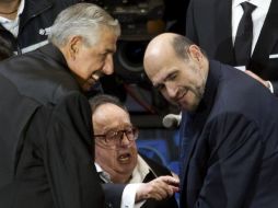 Rubén Aguirre (i) y Édgar Vivar fueron dos integrantes del equipo de Roberto Gómez Bolaños en sus programas de televisión. AP / ARCHIVO