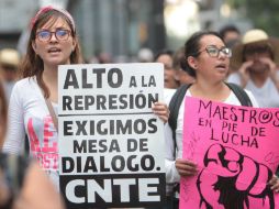 Ortega Madrigal terminó su liderazgo al frente de la Sección 18 de la CNTE en la entidad, apenas el pasado 28 de febrero. EFE / S. Gutiérrez