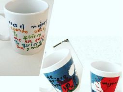 'Listo sus mensajes en sus tazas regalos hechos con sus manitas de Amor', escribe Arámbula con la foto. INSTAGRAM / aracelyarambula