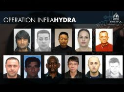 Interpol lanza avisos de búsqueda para 11 de los sospechosos, considerados ''especialmente difíciles de localizar''. AFP / Interpol