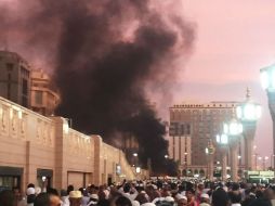 Al principio de la tarde, se produjo una explosión fuera de la Mezquita del Profeta, en la ciudad santa de Medina. AP / Courtesy of Noor Punasiya