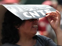 Las manifestaciones del CNTE en la Ciudad de México colapsaron la capital del país. EFE / M.Guzmán