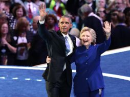 Barack Obama destacó los atributos de quien podría ser su sucesora: Hillary Clinton. AFP / D. Angerer