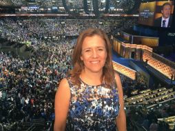 Margarita Zavala aparece en uno de los palcos del Centro Wells. TWITTER / @Mzavalagc