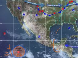 Autoridades puntualizan que este canal de baja presión no representa ningún riesgo para el país. TWITTER / @conagua_clima