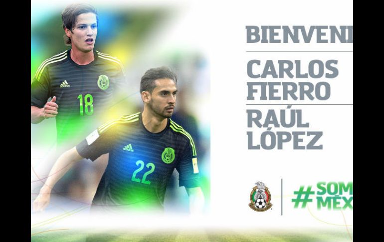 Fierro y López fueron convocados por el técnico Raúl Gutiérrez. ESPECIAL /  miseleccion.mx