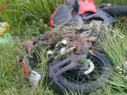 La motocicleta se encontraba a un costada de la carretera. ESPECIAL /