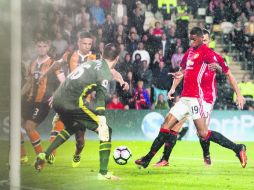 La diferencia. Marcus Rashford marca al Hull City. AP /