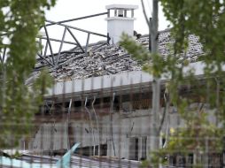 La fachada del edificio presentó severos daños tras la explosión. EFE / I. Kovalenko