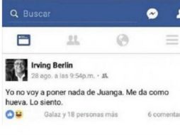 Berlín Villafaña optó por borrar su publicación, pero ya había sido capturada la imagen. ESPECIAL /