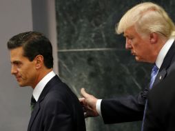 Peña Nieto dice que fue claro -en todo momento- sobre el dolor que causan los comentarios en contra de los mexicanos hechos por Trump. AP / D. López-Mills