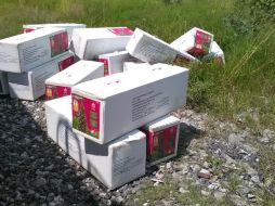 El total de las cajas aseguradas fueron sustraídas de los vagones de Ferromex. ESPECIAL /