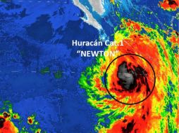 'Newton' se ha intensificado a huracán categoría 1 en la escala Saffir-Simpson la tarde de este lunes. TWITTER / @conagua_clima