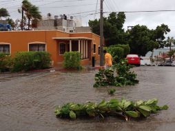 El ciclón ha provocado encharcamientos, inundaciones en partes bajas en colonias de Los Cabos y La Paz. EFE / E. Moreno