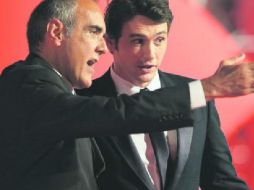 Director. Alberto Barbera, a la izquierda, junto a James Franco, durante el Festival de Cine de Venecia. AFP /