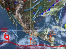 El sistema se desarrolló a partir de la depresión tropical 16-E. TWITTER / @conagua_clima