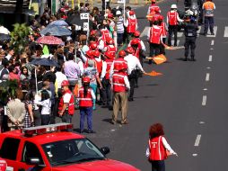 El 'Simulacro CDMX 2016' se realizó este lunes en el marco de la conmemoración de los sismos de 1985. NTX / F. García