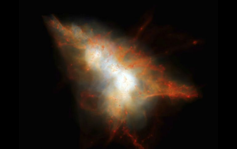 La LAB-1 fue descubierta en el año 2000 y está tan lejos que su luz ha tardado unos 11 mil 500 millones de años en llegar a la Tierra. EFE /