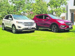 Rivales. La Ford Edge (izquierda) tiene una dura competidora en todos los rubros con la Hyundai Santa Fe. EL INFORMADOR / M. Castillo