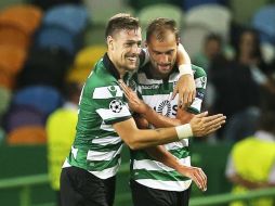 El Sporting protagonizó una buena primera parte en la que dominó el juego con claridad y marcó dos goles. EFE / M. Lopes