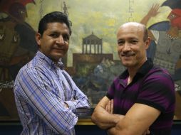 Isaac Terrazas, ex lateral de América y Misael Espinoza, ex jugador de Chivas. EL INFORMADOR / R. Tamayo