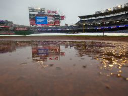 La cancha lució inundada luego de las intensas lluvias. AP / P. Martínez