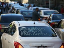 Los operadores temen que tras la manifestación tendrán represalias por parte de Uber. EL INFORMADOR / R. Tamayo