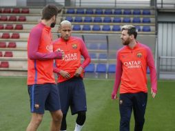 A la llegada del rosarino se sumaron Gerard Piqué y Neymar, quienes vieron actividad con sus selecciones. TWITTER / @FCBarcelona